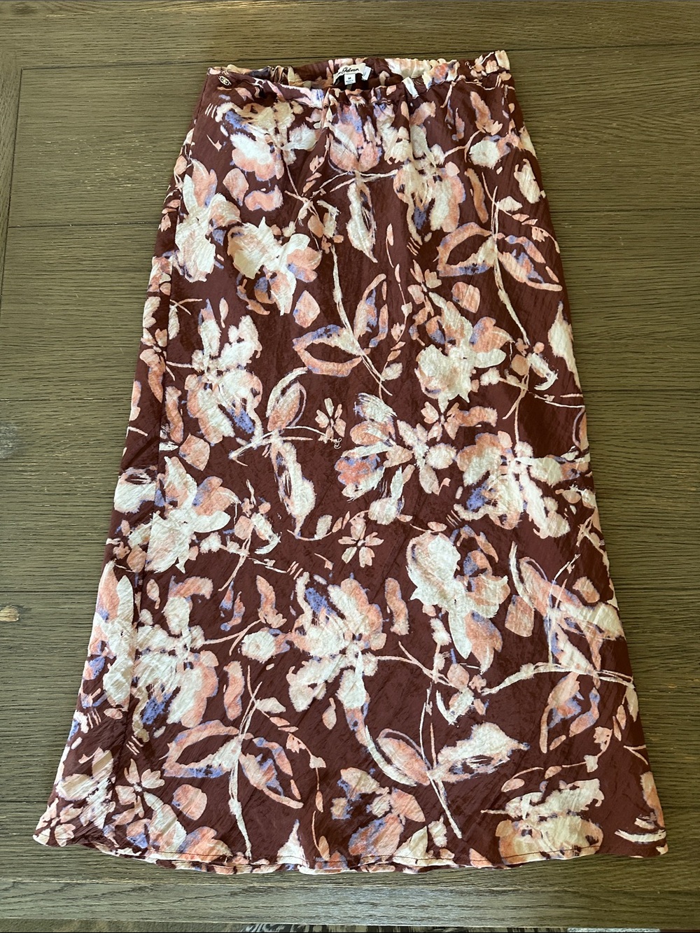 Sam Edelman rust floral midi skirt size M